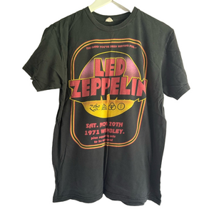 Led Zeppelin Black Graphic Concert T-Shirt